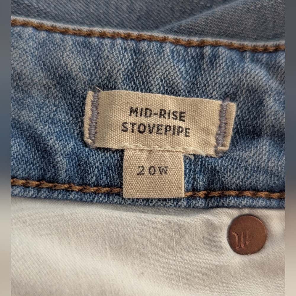 Madewell Midrise Stovepipe Stonewash Blue Denim Jeans Size 20W GUC - Picture 9 of 16